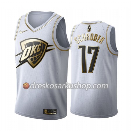 Muški NBA Dres Oklahoma City Thunder Dennis Schroder 17 Nike 2019-20 Bijela Golden Edition Swingman